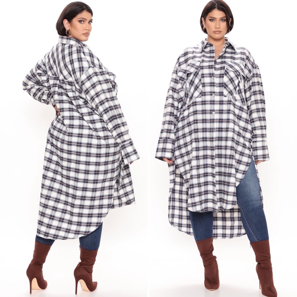 Lift Me Up Higher Oversized Plaid Shirt